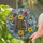 Stacked Old Books Stained Glass with Marigolds Tulips Pansies & Mosaic Patterns Gift for Readers Stained Glass Suncatcher - 2
