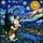 Calico Cat Creation Night Sky Village Moon Stars Stained Glass - Van Gogh Tiffany Art Stained Glass Suncatcher - 5