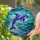 Majestic Dolphin Leaping Ocean Waves Stained Glass - Intricate Tiffany Mosaic Art Stained Glass Suncatcher - 2