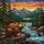 Stained Glass Beaver Mountain River Landscape Artwork - Tiffany Style Evergreen Forest Rapids Stained Glass Suncatcher - 5