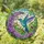 Vibrant Hummingbird Lilac Flowers Tiffany Stained Glass Jewel Tone Garden Mosaic Stained Glass Suncatcher - 1