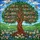 Majestic Tree with Books, Butterflies, Flowers, Rolling Hills, Jewel Tone Stained Glass Stained Glass Suncatcher - 5