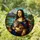 Mona Lisa Maine Coon Cat Stained Glass Art - Tiffany Style Jewel Tone Mosaic Landscape Stained Glass Suncatcher - 1