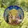 Baby Jesus Manger Nativity Stained Glass - Joseph Mary Donkey Angel Wings Golden Stars Stained Glass Suncatcher - 1