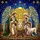 Baby Jesus Manger Nativity Stained Glass - Joseph Mary Donkey Angel Wings Golden Stars Stained Glass Suncatcher - 5