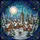 Tiffany Style Snow Village Stained Glass - European Twilight Winter Night Clock Tower Stained Glass Suncatcher - 5