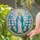 Virgin Mary Stained Glass, Lilies & Golden Halo - Celestial Sky Devotional Christian Gift Stained Glass Suncatcher - 2