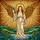 Angel Figure Stained Glass Golden Wings, Halo Cross, Tiffany Jewel Tones, Radiant Sunburst Stained Glass Suncatcher - 5