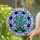 Forget-Me-Not Stained Glass Mosaic Tiffany Style Blue Flower Jewel Tone Bloom Art Stained Glass Suncatcher - 2