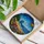 Coastal Ocean Wave Beach Pine Trees Wildflowers Sky Sun Stained Glass Jewel Tones Stained Glass Suncatcher - 3