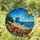 Coastal Ocean Wave Beach Pine Trees Wildflowers Sky Sun Stained Glass Jewel Tones Stained Glass Suncatcher - 1