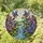 Blue Head Orange Breast Songbirds Waterfall Lilac Bushes Tiffany Stained Glass Sky Mosaic Stained Glass Suncatcher - 1