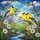 American Goldfinch Stained Glass Daisies Wildflowers Stream Landscape Tiffany Style Stained Glass Suncatcher - 5