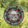 Human Skull Red Roses Thorny Vines Tiffany Glass Style Stained Glass Intricate Mosaic Stained Glass Suncatcher - 1