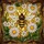 Honey Bee Daisy Flower Tiffany Stained Glass Art - Intricate Amber Golden Floral Decor Stained Glass Suncatcher - 5