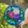 Tiffany Style Stained Glass Hydrangea Flowers - Jewel Tone Magenta Pink Blue Purple Mosaic Art Stained Glass Suncatcher - 2