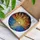 Radiant Sun Ocean Waves Stained Glass Style - Rich Jewel Tone Sunset Sky Patterns Stained Glass Suncatcher - 3