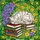 Sleeping White Cat Tiffany Stained Glass, Books Hydrangea Flowers, Green Foliage Art Stained Glass Suncatcher - 5
