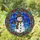 Cheerful Snowman Stained Glass Mosaic - Tiffany Style Winter Sky Holiday Home Decor Gift Stained Glass Suncatcher - 1