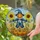 Scarecrow Grinning Pumpkin Sunflowers Mosaic Stained Glass Harvest Field Autumn Decor Stained Glass Suncatcher - 2