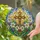 Highly Detailed Ornate Cross Easter Lilies Eggs - Tiffany Stained Glass Mosaic Art Stained Glass Suncatcher - 2
