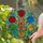 Tiffany Glass Gingerbread Man Candy Ornaments - Swirling Jewel Tone Holiday Decor Stained Glass Suncatcher - 2