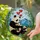 Panda Family Stained Glass Art, Baby Pandas, Red Hearts, Orange Flowers, Bamboo Forest Stained Glass Suncatcher - 2