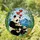 Panda Family Stained Glass Art, Baby Pandas, Red Hearts, Orange Flowers, Bamboo Forest Stained Glass Suncatcher - 1
