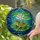 Vibrant Green Tree Frog Lily Pad Stained Glass Tiffany Style Water Lily Pond Stained Glass Suncatcher - 2