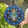Virgin Mary Devotional Christian Stained Glass, Tiffany Style Rose Wreath Mosaic Stained Glass Suncatcher - 2