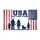 USA 250 Years Strong Family Silhouette - Distressed American Flag Anniversary Doormat - 3