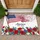 Waving American Flag "America" 1776-2026 Floral - USA 250th Anniversary Patriotic Design Doormat - 1