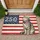 Patriotic Gray Tabby Cat American Flag USA 250th Anniversary (1776-2026) Independence Day Doormat - 1