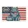Majestic Fluffy Cat Distressed American Flag 1776-2026 - USA 250th Anniversary Doormat - 3