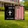 Distressed American Flag Cross 13 Stars - One Nation Under God USA 250th Anniversary Yard Sign - 1