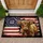 Distressed Highland Cow Betsy Ross American Flag 1776-2026 USA 250th Anniversary Freedom Doormat - 1