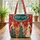 Art Deco Female Figures Golden Leaves Name - Everyday Lifestyle Home Decor Gift Quilted Tote Bag - 3