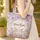 Lupine Wildflower Bunnies Nuzzling Floral Wreath - Wildlife Lover Gift Quilted Tote Bag - 4