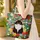 Black White Cat Vibrant Garden Flowers Floral Wreath - Everyday Cat Lover Gift Quilted Tote Bag - 4