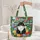 Black White Cat Vibrant Garden Flowers Floral Wreath - Everyday Cat Lover Gift Quilted Tote Bag - 5
