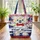 Smiling Cartoon Bear Waving Patriotic Flag with Your Name for Independence Day Kids Gift Quilted Tote Bag - 3