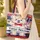 Smiling Cartoon Bear Waving Patriotic Flag with Your Name for Independence Day Kids Gift Quilted Tote Bag - 4