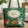 Personalized Lily of the Valley Flowers Antique Books Everyday Lifestyle Gift Quilted Tote Bag - 1