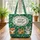 Personalized Lily of the Valley Flowers Antique Books Everyday Lifestyle Gift Quilted Tote Bag - 3