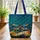 Iridescent Dragonfly Mosaic Wings Golden Stars Flowers - Everyday Tote Quilted Tote Bag - 3