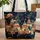 Colorful Tipis Camp Night Sky Scene - Adventure Lover Everyday Use Gift Quilted Tote Bag - 1