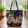 Colorful Tipis Camp Night Sky Scene - Adventure Lover Everyday Use Gift Quilted Tote Bag - 3