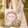 White Bunny Tulip Hyacinth Garden Floral Wreath Swirls - Wildlife Lover Everyday Gift Quilted Tote Bag - 4