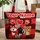 Red Black White Gingham Patchwork Paw Prints Heart - Your Name Pet Lover Gift Quilted Tote Bag - 1