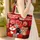 Red Black White Gingham Patchwork Paw Prints Heart - Your Name Pet Lover Gift Quilted Tote Bag - 4